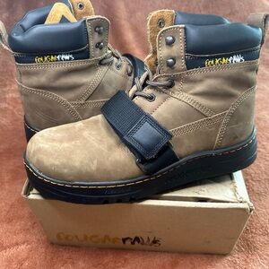 Cougar Tan and Black Strap Boots